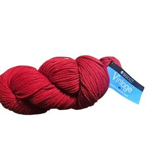 Berroco Vintage Yarn Wool Blend Worsted Weight Red 5150 Dye Lot 74021 218yd NWT